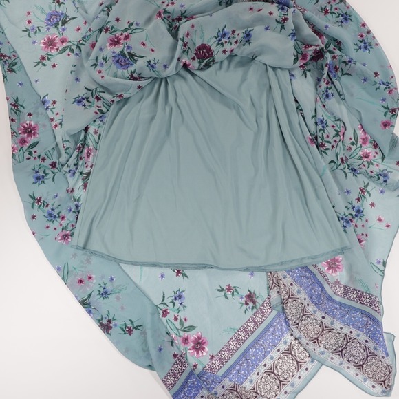 Lilt Women's Plus Halter Neck Keyhole Floral Chiffon Maxi Dress Blue XXXL (22.5) - Picture 9 of 12